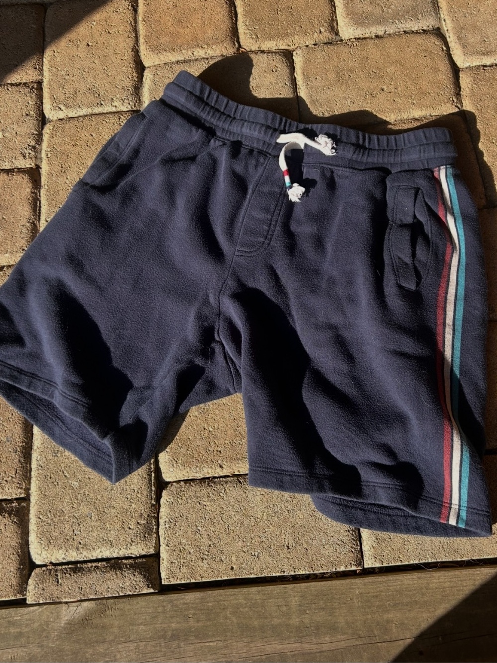 Sol Angeles Navy Retro Stripe Sweat Shorts Beachy Lounge Casual